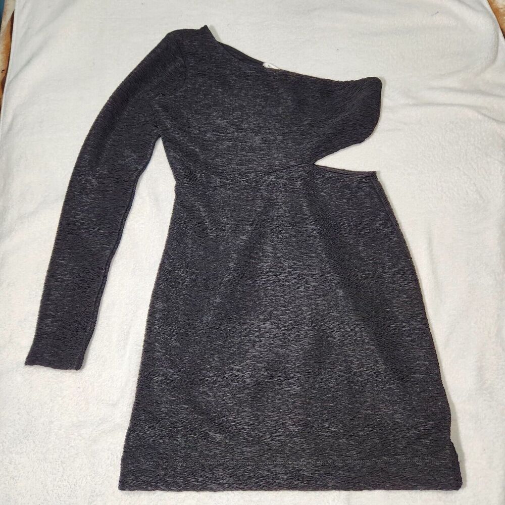 Bcbg dress For Women Size Small Black One Shoulder Off Open On Waist Short B9
